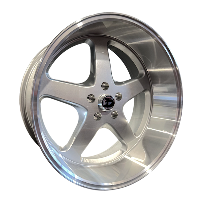 FLOWFORM WALKY 20x8.5 - GLOSS SILVER MACHINED LIP - PAIR